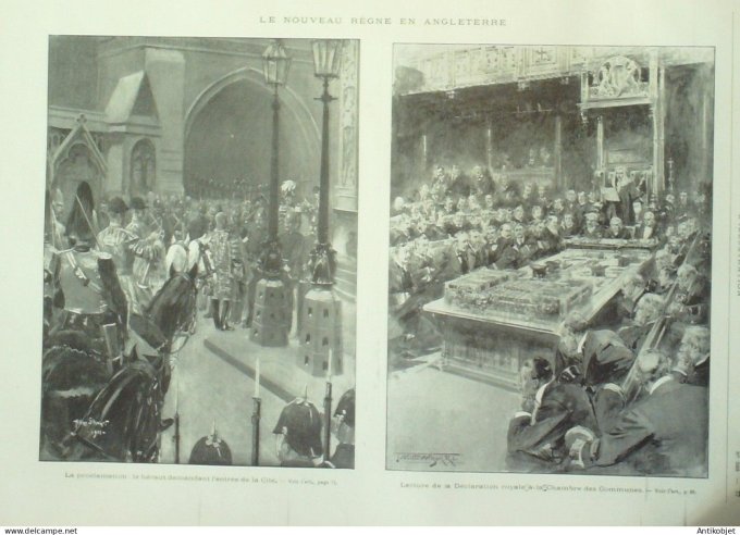 L'illustration 1901 n°3023 Edouard VII Impératrice Alexandra Reine Victoria décès Verdi