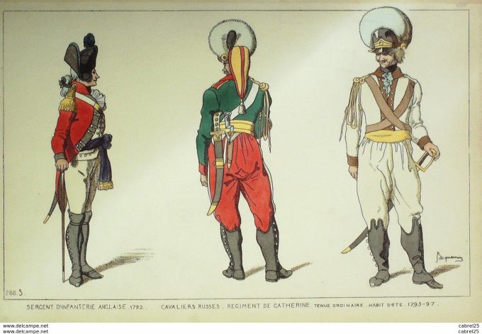 Russie CAVALIERS régiment de CATHERINE INFANTERIE Angleterre