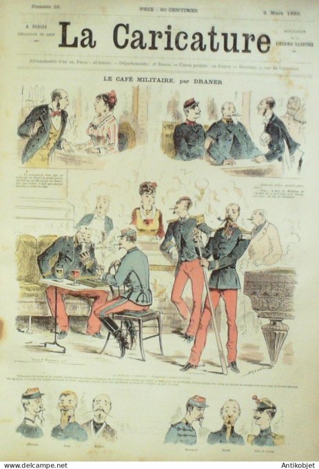 La Caricature 1880 #  10 Le café militaire Draner Robida Trick