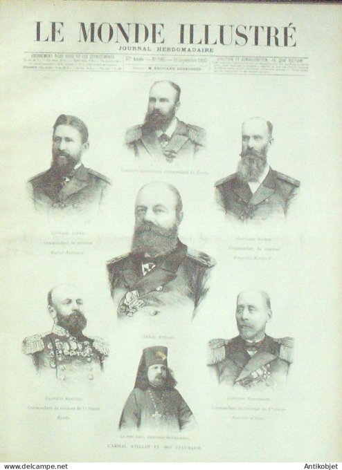 Le Monde illustré 1893 n°1905 Allonne (60) Amiral Avellan Duc d'Uzès (30)