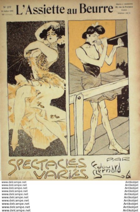 L'Assiette au beurre 1906 # 277 Spectacles varies Bernard Edouard
