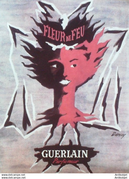 Publicite Cosmetique Guerlain Fleur de feu 1966