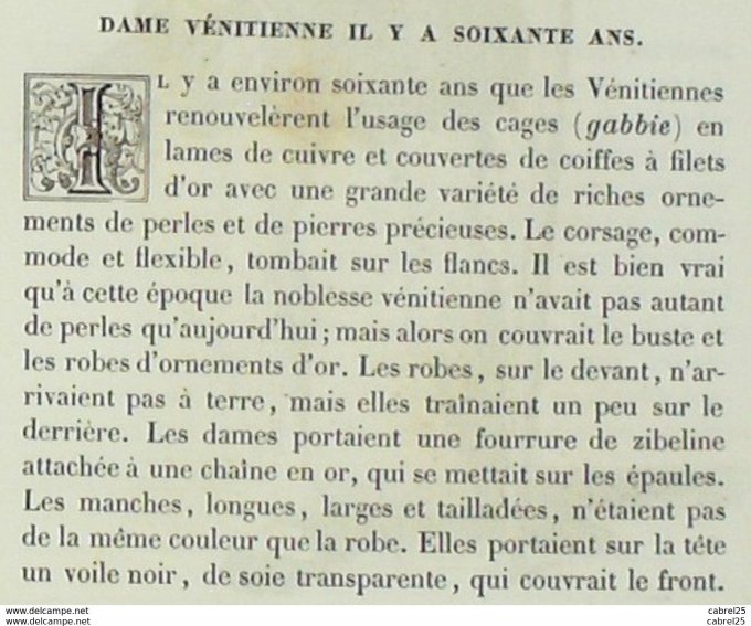 Italie VENISE en GABBIE 1859