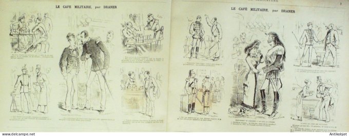 La Caricature 1880 #  10 Le café militaire Draner Robida Trick