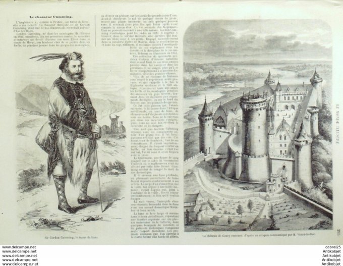 Le Monde illustré 1858 n° 56 La Réunion Coucy (02)  Bordeaux (33) Tourny Périgueux (24) Iles Hyères 