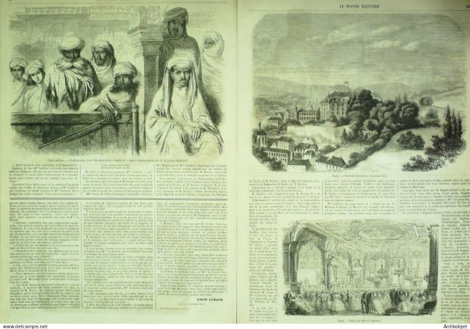 Le Monde illustré 1857 n° 20 Bordeaux (33) Biarritz (64) Rouen Dieppe (76) Enghien (95)