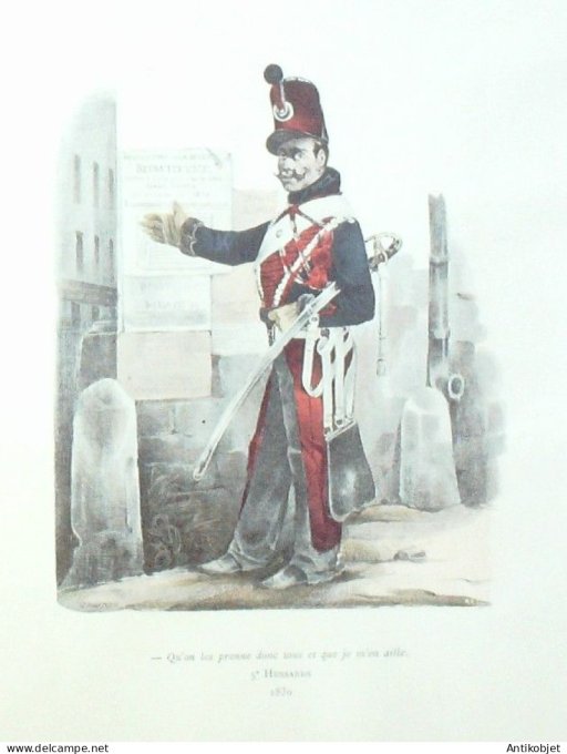 Hussard 5ème régiment en 1830 signé Goussereau