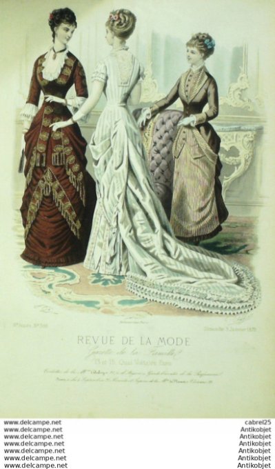 Gravure Mode La Gazette 1879 # 366 (Old Fashion plate)