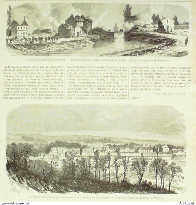 Le Monde illustré 1870 n°716 Groslay (95) Bourget (93)