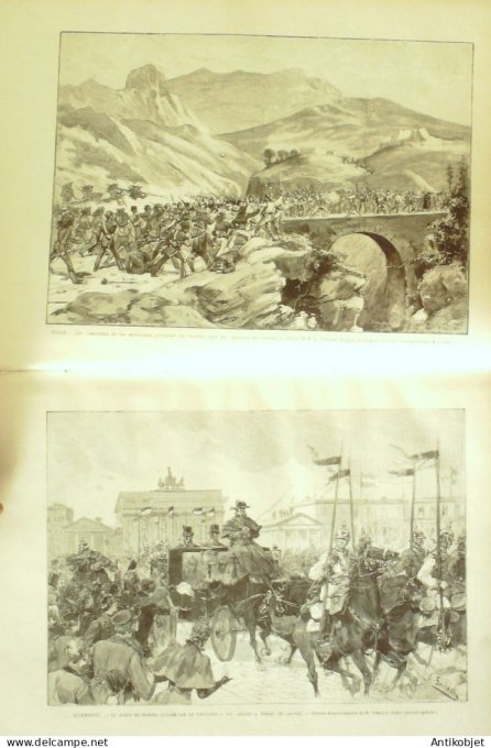 Le Monde illustré 1894 n°1923 Madagascar Tamatave Tananarive Radama I & Roseherina Italie Bersaglier