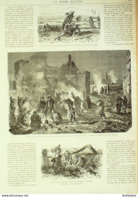 Le Monde illustré 1870 n°716 Groslay (95) Bourget (93)