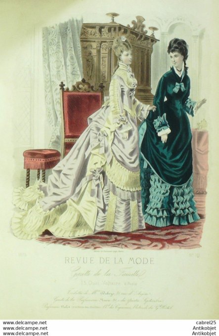 Gravure de mode Revue de la mode Gazette 1875 n°161 (Maison Duboys)