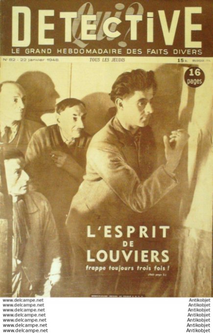 Détective 1948 #  82 Troyes Louviers Beaumont-le-Roger Menton
