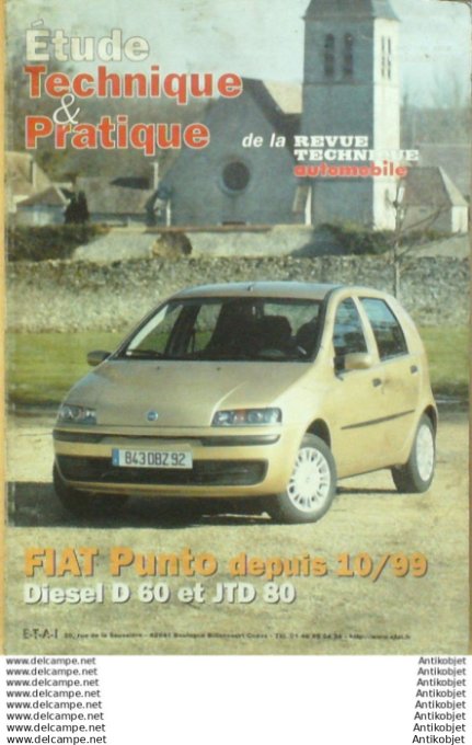 R.T Automobile Fiat Punto D60 10/1999 JTD 80 étude  # 649