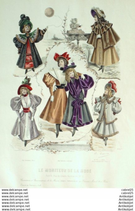 Gravure Mode Le Moniteur 1894 # 43 (Old Fashion plate)