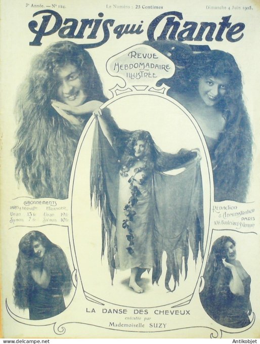 Paris qui chante 1905 n°124 Suzy Dumoraize Morly Vauned Brébion Boot Rosensteel