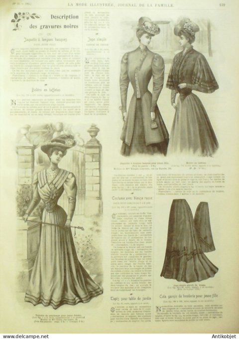 La Mode illustrée journal 1905 n° 12 Costume-trotteur