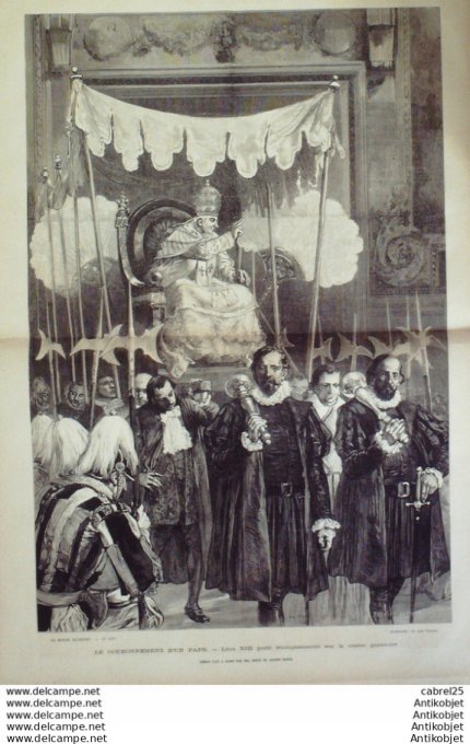 Le Monde illustré 1878 n°1097 Angleterre île Wright Eurydice Italie Rome Leon XIII Phonautographe Ph