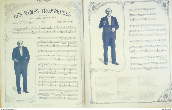 Paris qui chante 1905 n°124 Suzy Dumoraize Morly Vauned Brébion Boot Rosensteel