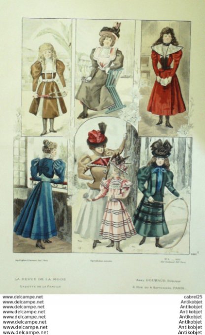 Gravure Mode La Gazette 1897 # 05 (Old Fashion plate)