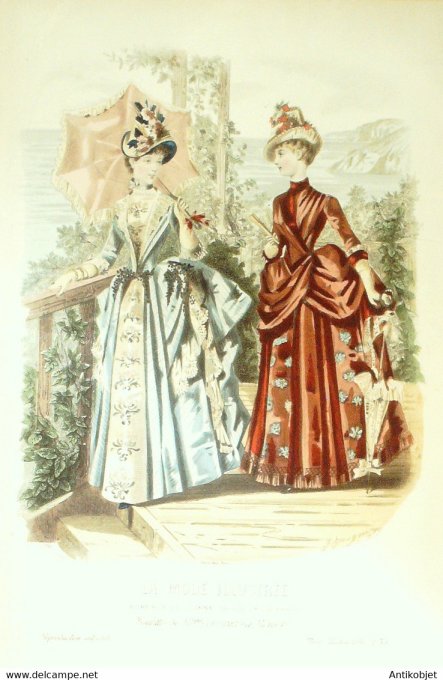 Gravure de mode La Mode illustrée 1886 n°35 (Maison Coussinet)