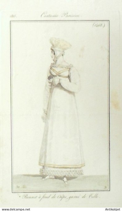 Costume Parisien 1815 # 1468 Bonnet de crêpe