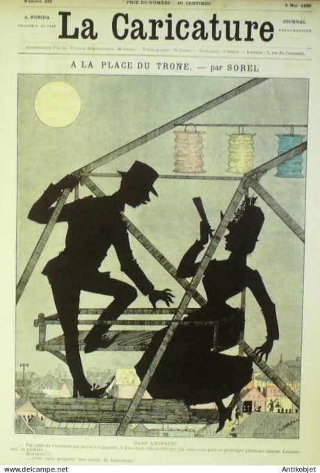 La Caricature 1886 #332 Place du Trône Sorel Zola Robida Equitation Job