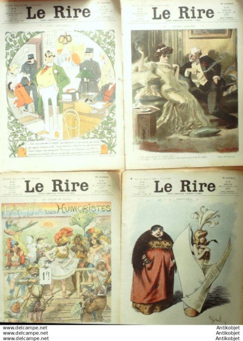 Le Rire 1908 lot 4 revues Guillaume Flores Burret Carlegle Roubille Camara Gerbault
