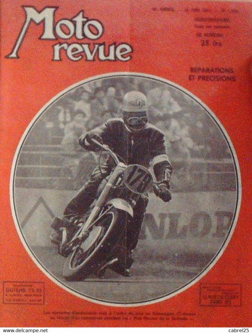 Moto Revue 1951 n° 1038 l'avancement cylindre pistons villebrequin Gp Berne