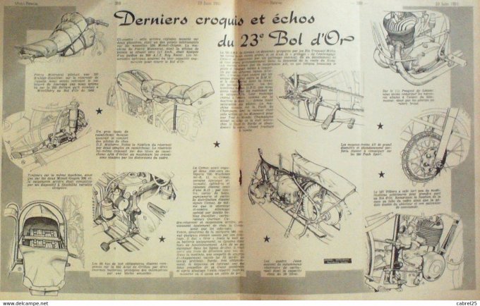 Moto Revue 1951 n° 1038 l'avancement cylindre pistons villebrequin Gp Berne