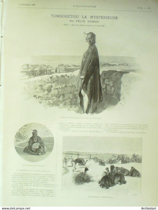 L'illustration 1896 n°2795 Danemark Copenhague Bernstorf château Tsar Mali Tombouctou