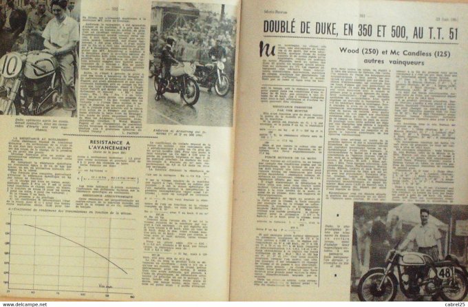 Moto Revue 1951 n° 1038 l'avancement cylindre pistons villebrequin Gp Berne