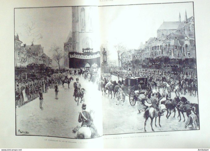 Le Monde illustré 1890 n°1759 Chicago Francs-Maçons Pays-Bas La Haye Delft Guillaume III