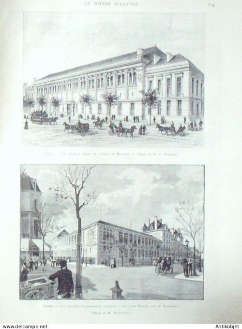 Le Monde illustré 1890 n°1759 Chicago Francs-Maçons Pays-Bas La Haye Delft Guillaume III