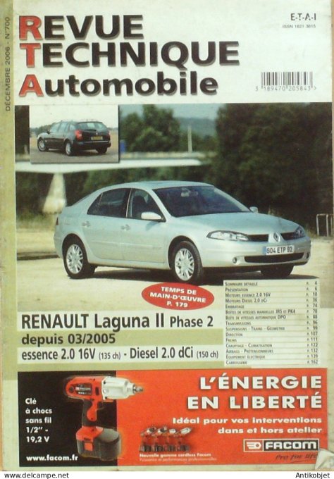 Revue Tech. Automobile 2006 n°700 Renault Laguna II