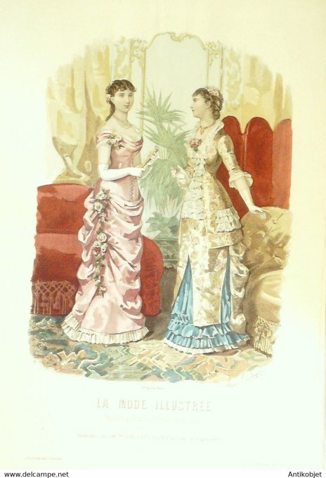 Gravure de mode La Mode illustrée 1881 n°04 (Maison Bréant-Castel)