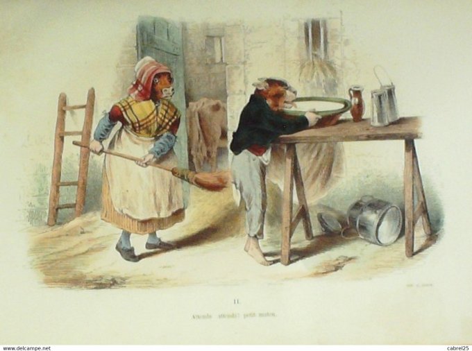 Grandville "Les Métamorphoses du jour" IIA Boeuf Chien 1847