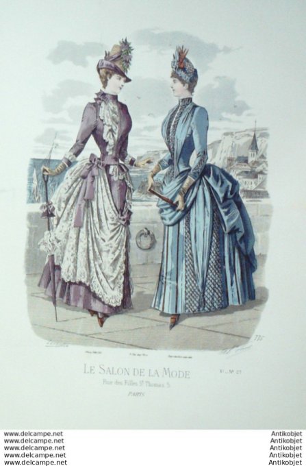 Gravure Mode Salon 1885 #  775 (Old Fashion plate)