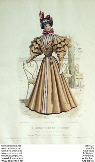 Gravure Mode Le Moniteur 1894 # 37 (Old Fashion plate)