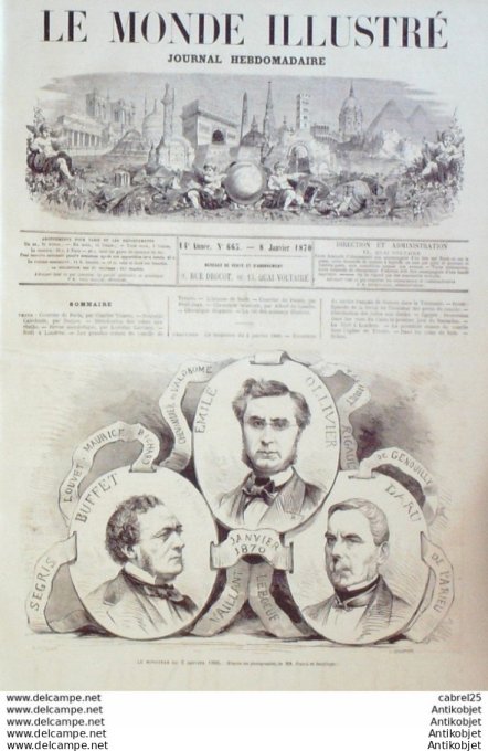 Le Monde illustré 1870 n°665 Tasmanie Anse Du Cygne Rivière Huon Hobart  Italie Rome Trente Egypte C