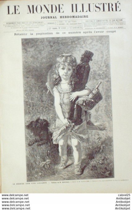 Le Monde illustré 1878 n°1100 Trocadero Expo Travaux Statue Charlemagne De Feu Rochet Usa Soldats