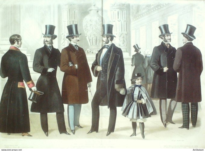 Gravure Mode Le Progres 1857-10 (Old Fashion plate) Rare