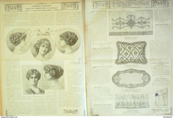 La Mode illustrée journal 1911 n° 15 Toilettes Costumes Passementerie