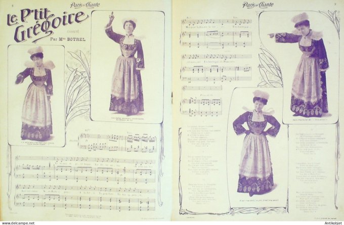 Paris qui chante 1905 n°127 Théodore Botrel Yvonneck Mayol