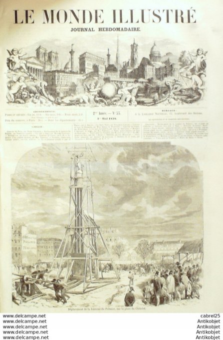 Le Monde illustré 1858 n° 55 Pagode Chinoise Bordighiera Italie Forët Noire Charbon Industrie