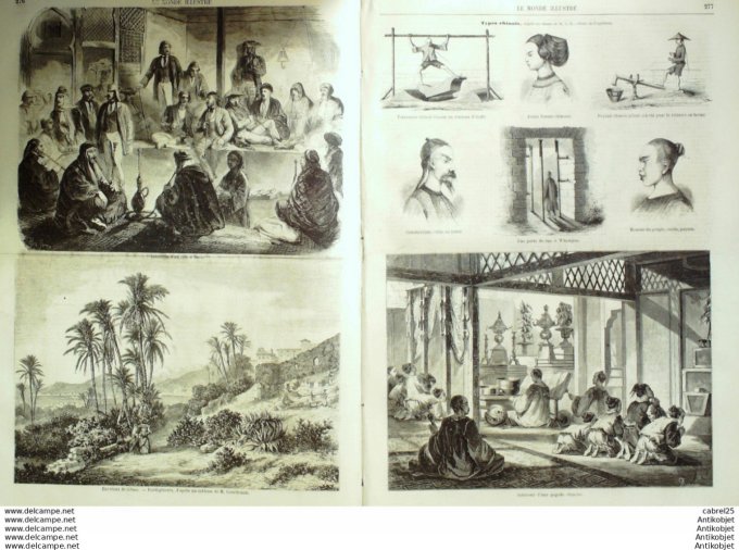 Le Monde illustré 1858 n° 55 Pagode Chinoise Bordighiera Italie Forët Noire Charbon Industrie