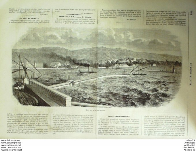 Le Monde illustré 1858 n° 55 Pagode Chinoise Bordighiera Italie Forët Noire Charbon Industrie