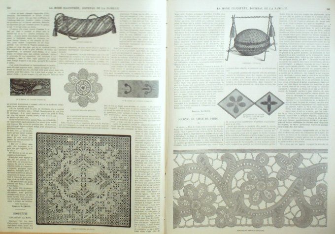Journal Mode illustrée 1870 # 43 Fichu en drap