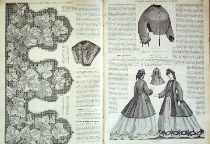 Journal Mode illustrée 1864 # 43 Manteau chevalier