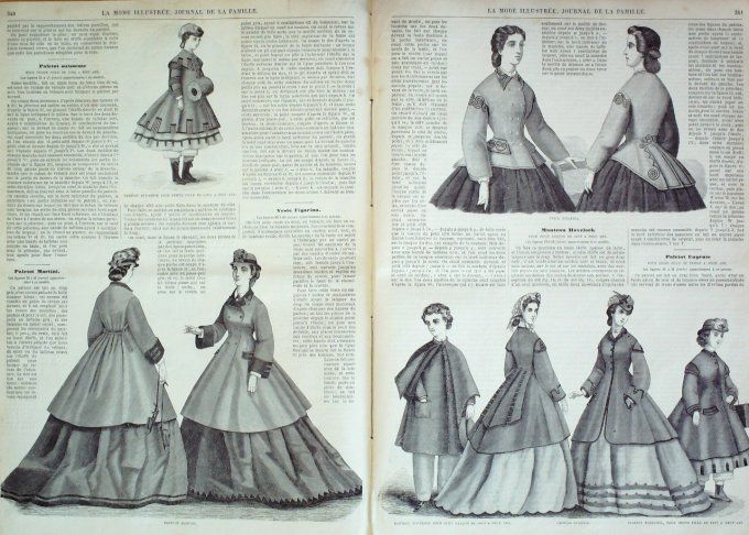 Journal Mode illustrée 1864 # 43 Manteau chevalier